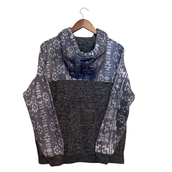 Hooey Hoodie Men's Medium Nomad Gray Geo Aztec Western Pullover Outdoors - Picture 4 of 7